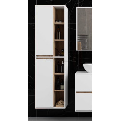 Dulap suspendat Akord Vami W50 2D6P (White/Sonoma Oak)