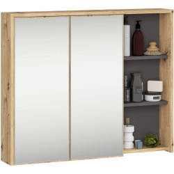 Dulap cu oglinda Akord Vami W90 2D3P (Artisan Oak/Graphite Grey) Thumb