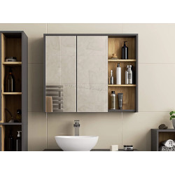 Dulap cu oglinda Akord Vami W90 2D3P (Graphite Grey/Artisan Oak)