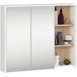 Dulap cu oglinda Akord Vami W90 2D3P (White/Sonoma Oak) Thumb