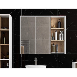 Dulap cu oglinda Akord Vami W90 2D3P (White/Sonoma Oak)