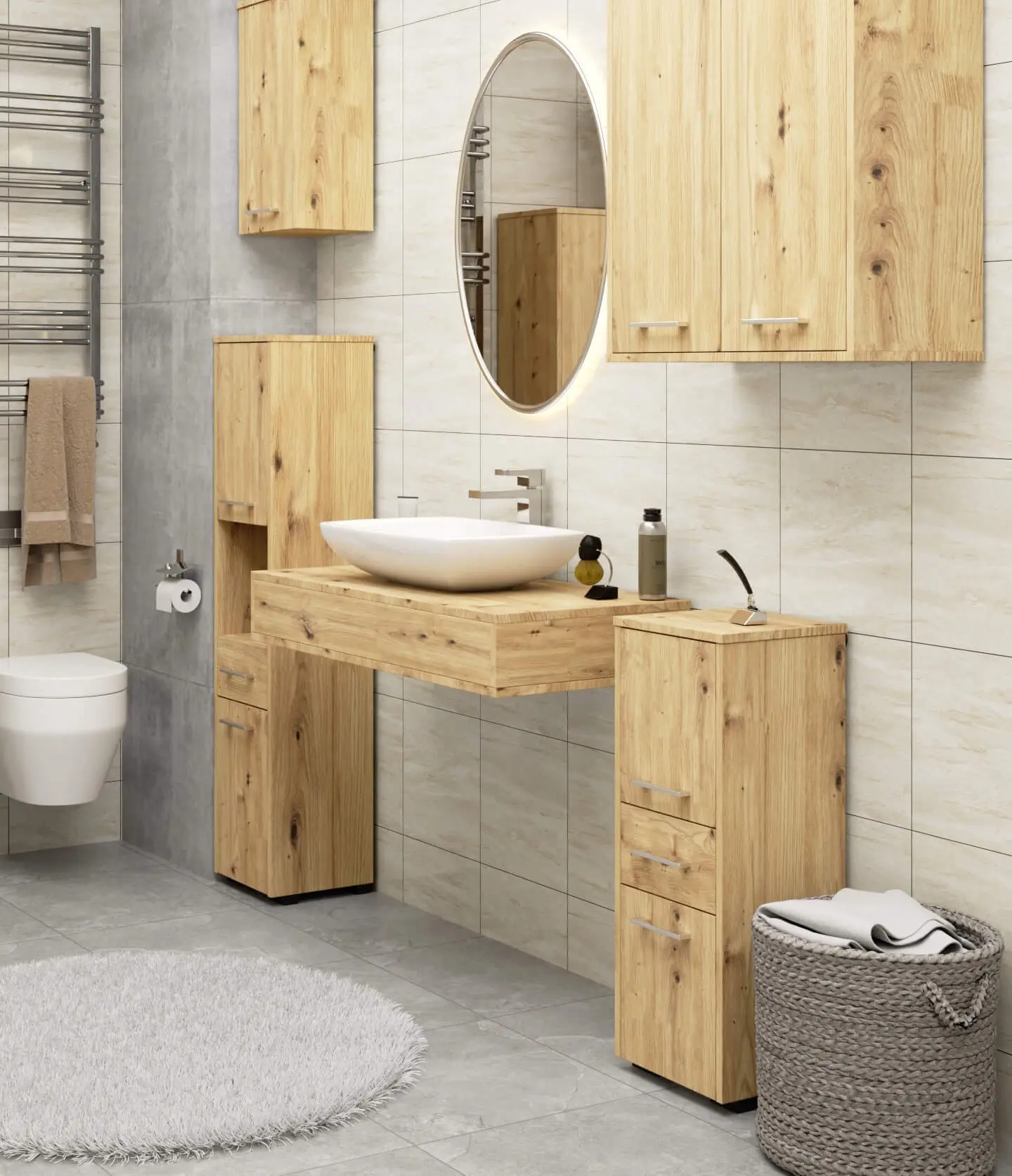 Dulap Akord Fin 30 2D1SZ 85cm (Artisan Oak)