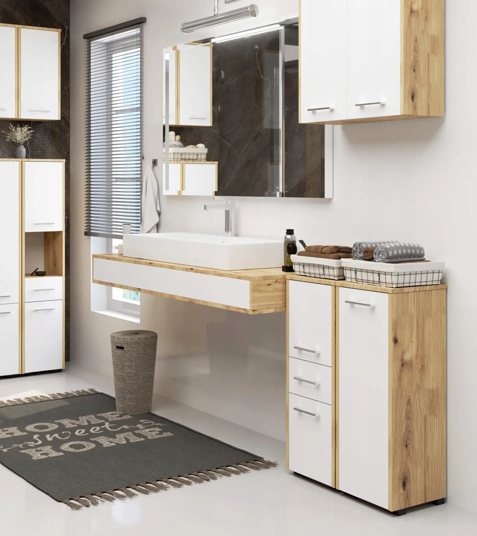 Dulap Akord Fin 30 2D1SZ 85cm (Artisan Oak/White)