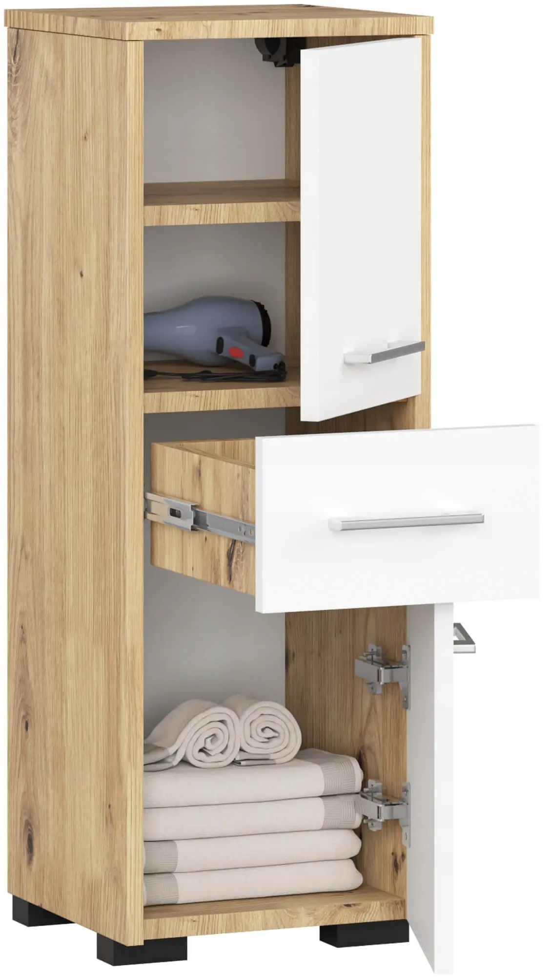 Dulap Akord Fin 30 2D1SZ 85cm (Artisan Oak/White)