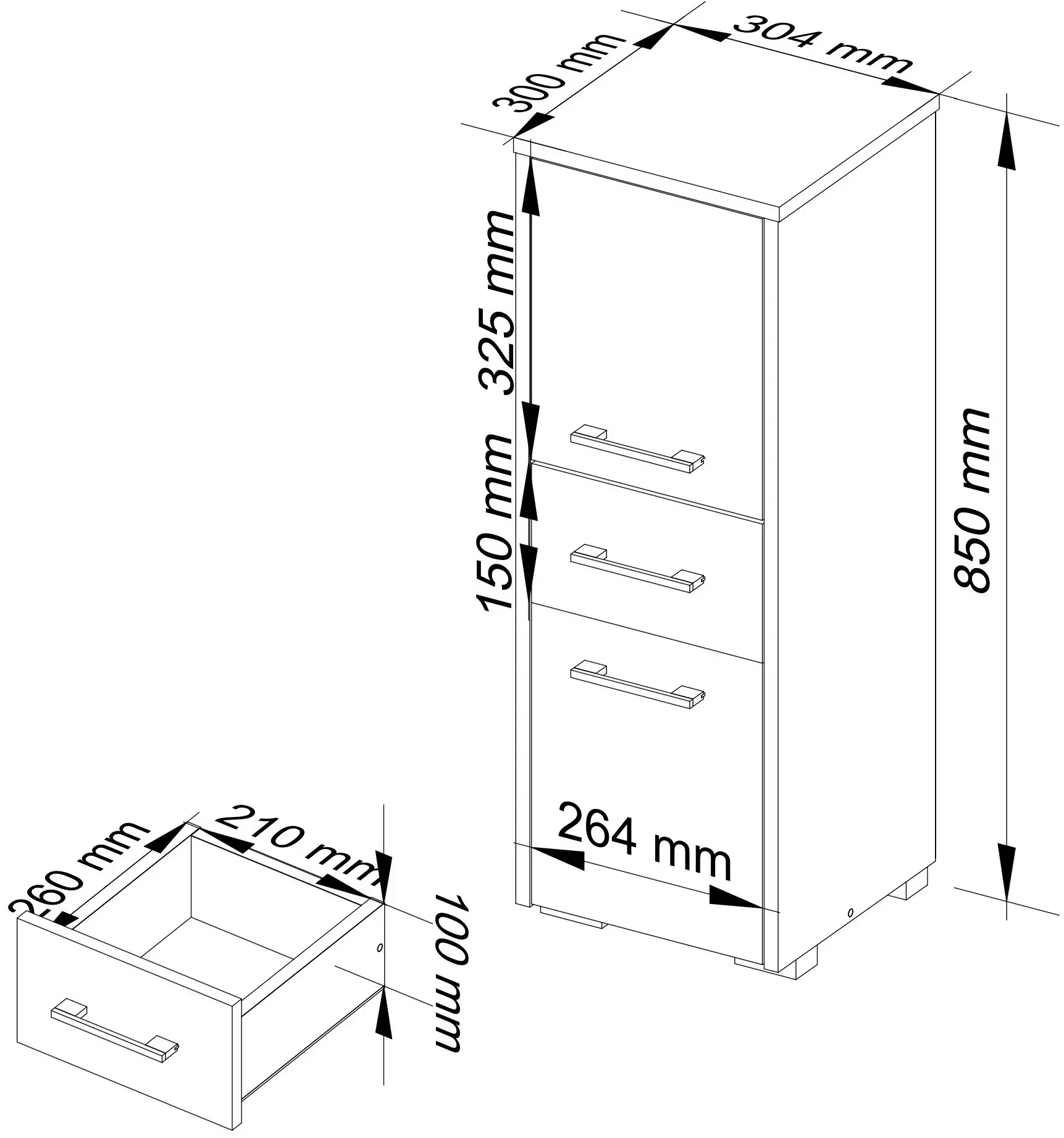 Dulap Akord Fin 30 2D1SZ 85cm (Sonoma Oak/White)