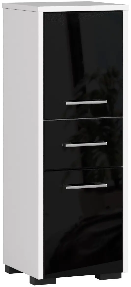 Dulap Akord Fin 30 2D1SZ 85cm (White/Black Gloss)