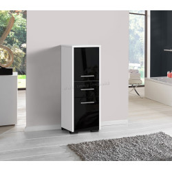 Dulap Akord Fin 30 2D1SZ 85cm (White/Black Gloss)