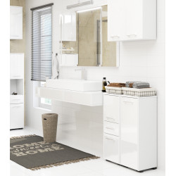 Dulap Akord Fin 30 2D1SZ 85cm (White/Glossy White) Thumb