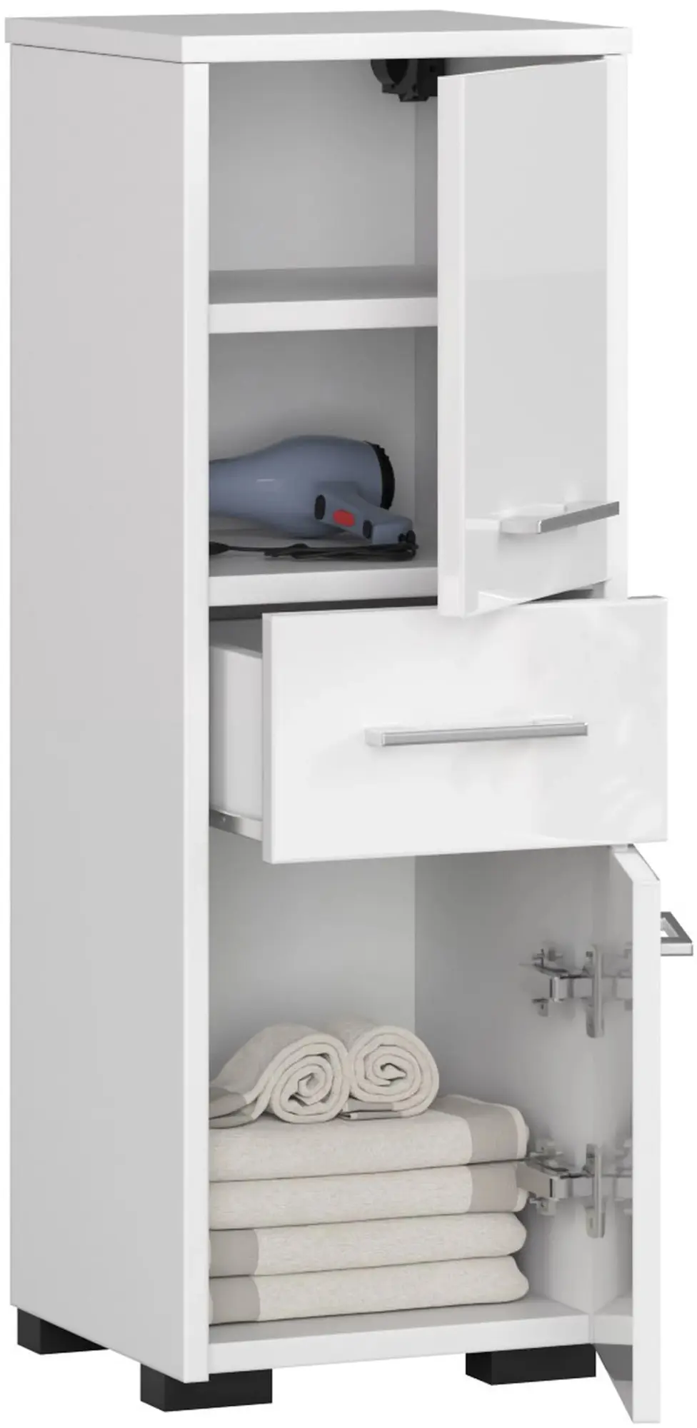 Dulap Akord Fin 30 2D1SZ 85cm (White/Glossy White)