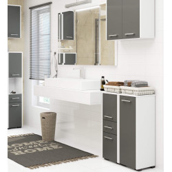 Dulap Akord Fin 30 2D1SZ 85cm (White/Grey) Thumb