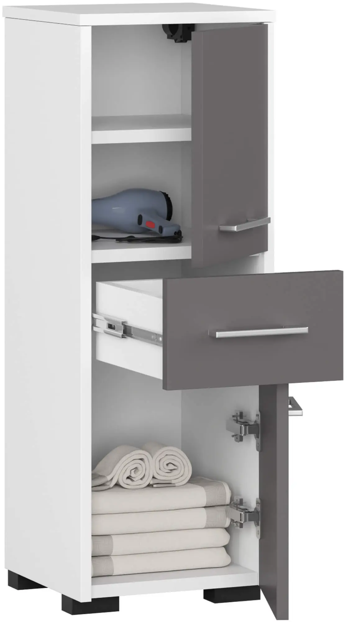 Dulap Akord Fin 30 2D1SZ 85cm (White/Grey)