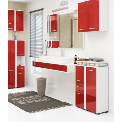 Dulap Akord Fin 30 2D1SZ 85cm (White/Red Gloss) Thumb
