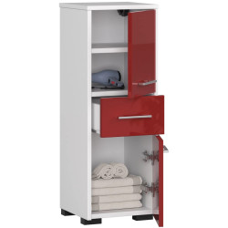 Dulap Akord Fin 30 2D1SZ 85cm (White/Red Gloss) Thumb