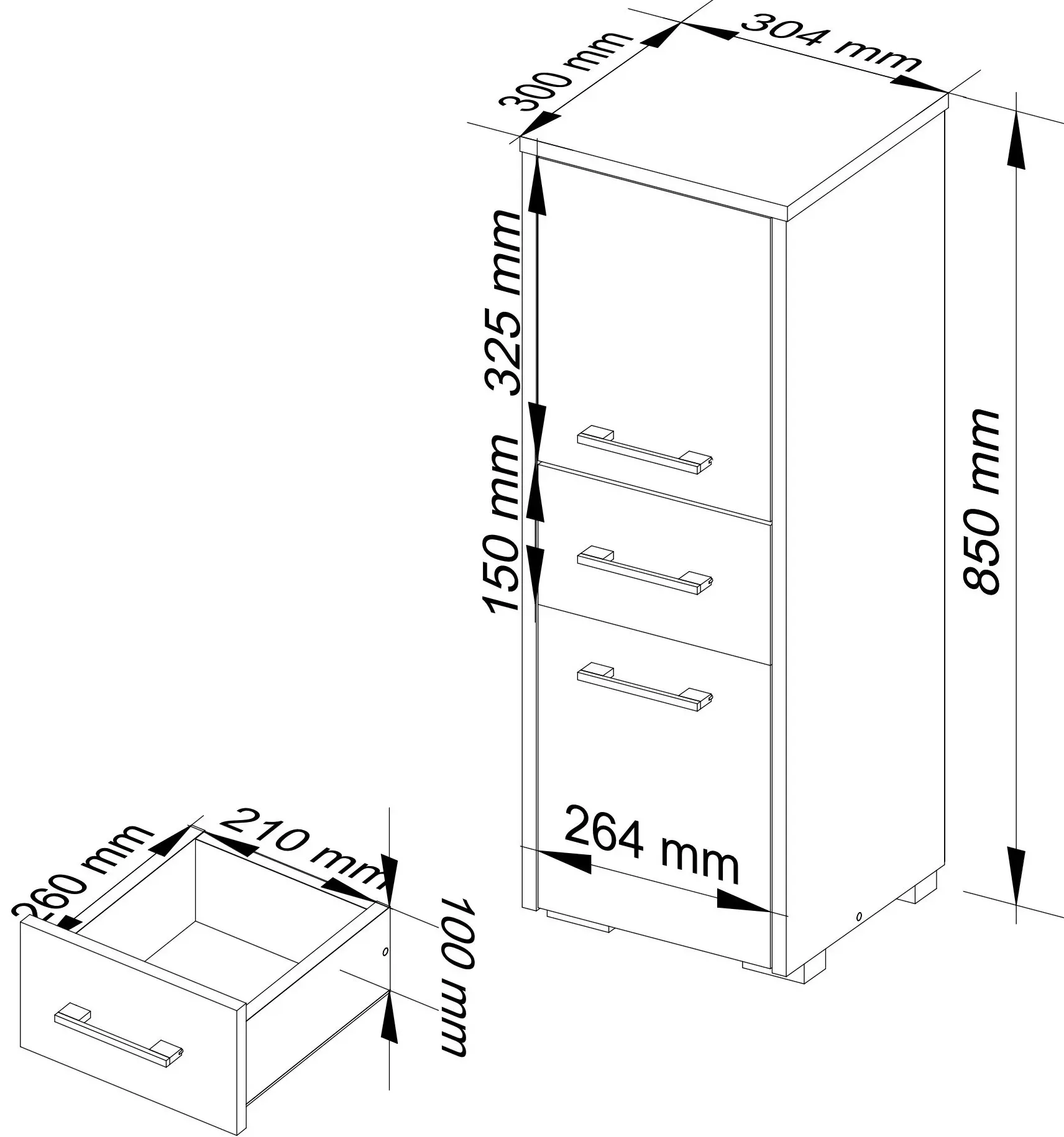 Dulap Akord Fin 30 2D1SZ 85cm (White/Red Gloss)