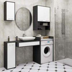 Шкафчик подвесной Akord Fin H934 W64 2D 1P (Graphite Grey/White) Thumb