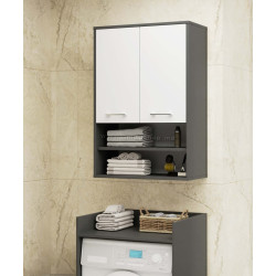 Шкафчик подвесной Akord Fin H934 W64 2D 1P (Graphite Grey/White)