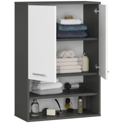 Шкафчик подвесной Akord Fin H934 W64 2D 1P (Graphite Grey/White) Thumb