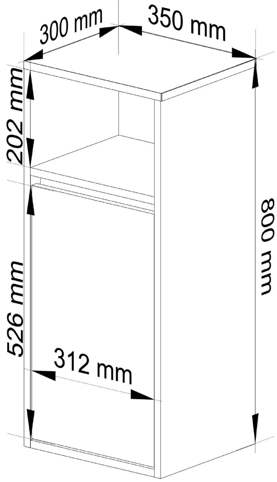 Dulap suspendat Akord Vami W35 1D1W (Artisan Oak/Cashmere)