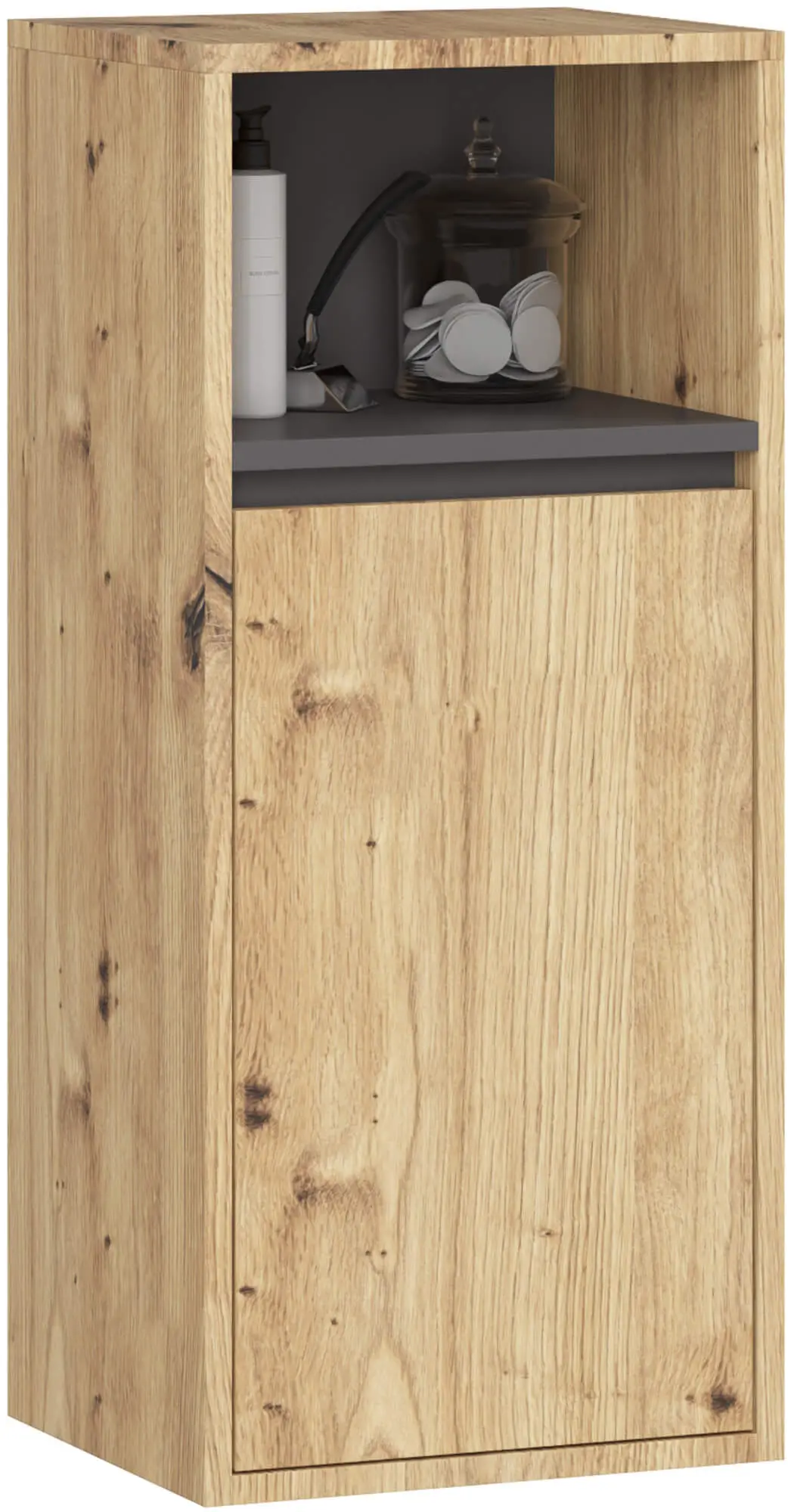 Dulap suspendat Akord Vami W35 1D1W (Artisan Oak/Graphite Grey)