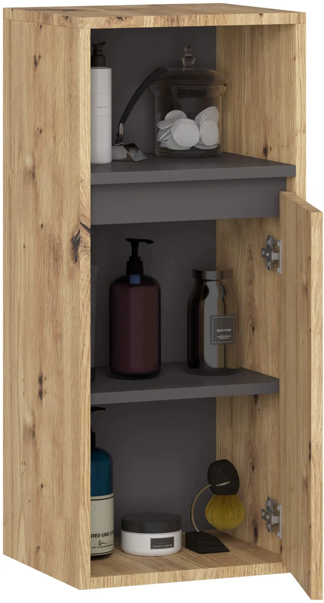 Dulap suspendat Akord Vami W35 1D1W (Artisan Oak/Graphite Grey)