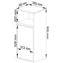 Dulap suspendat Akord Vami W35 1D1W (Artisan Oak/Graphite Grey) Thumb