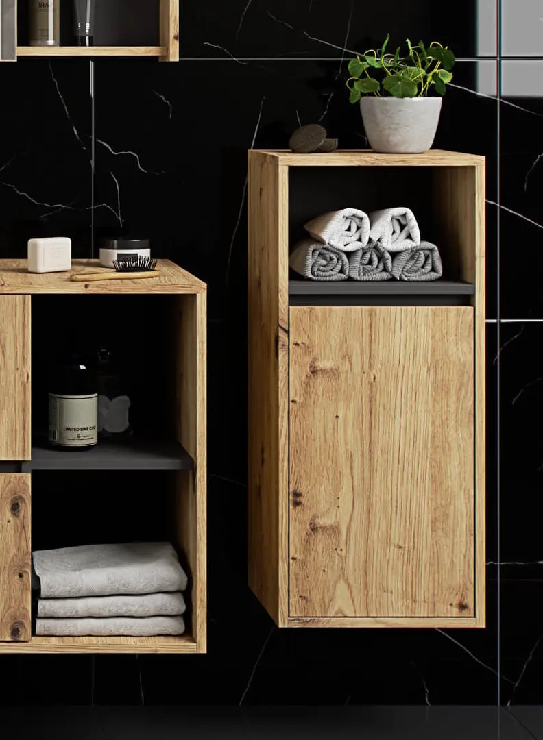 Dulap suspendat Akord Vami W35 1D1W (Artisan Oak/Graphite Grey)