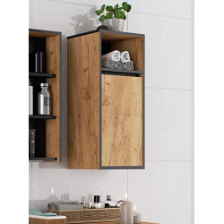 Dulap suspendat Akord Vami W35 1D1W (Craft Oak/Black)