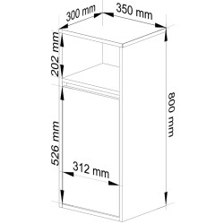Dulap suspendat Akord Vami W35 1D1W (Craft Oak/Black) Thumb
