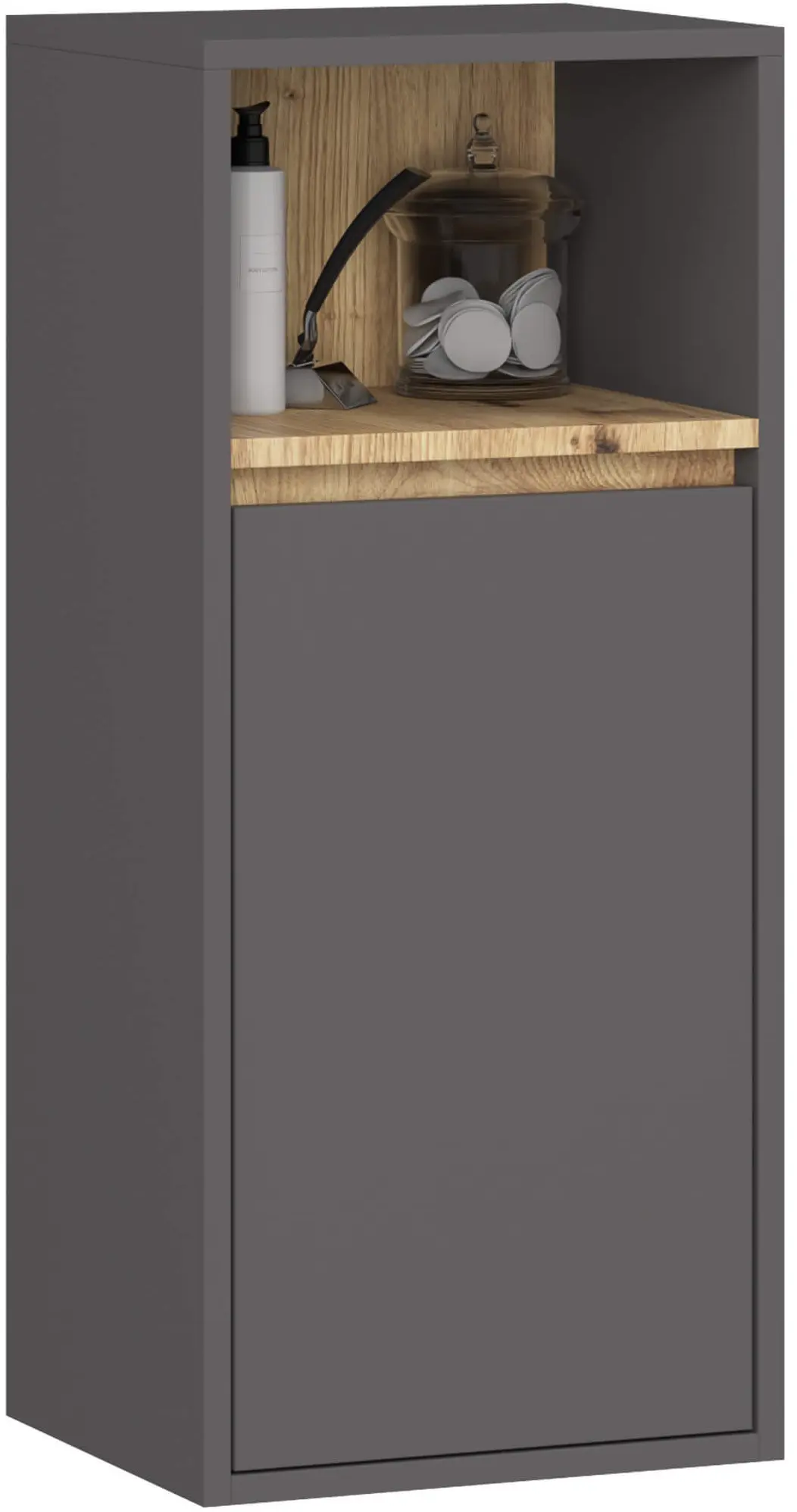 Dulap suspendat Akord Vami W35 1D1W (Graphite Grey/Artisan Oak)