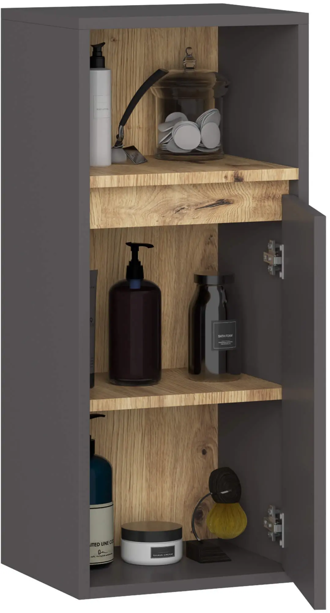 Dulap suspendat Akord Vami W35 1D1W (Graphite Grey/Artisan Oak)