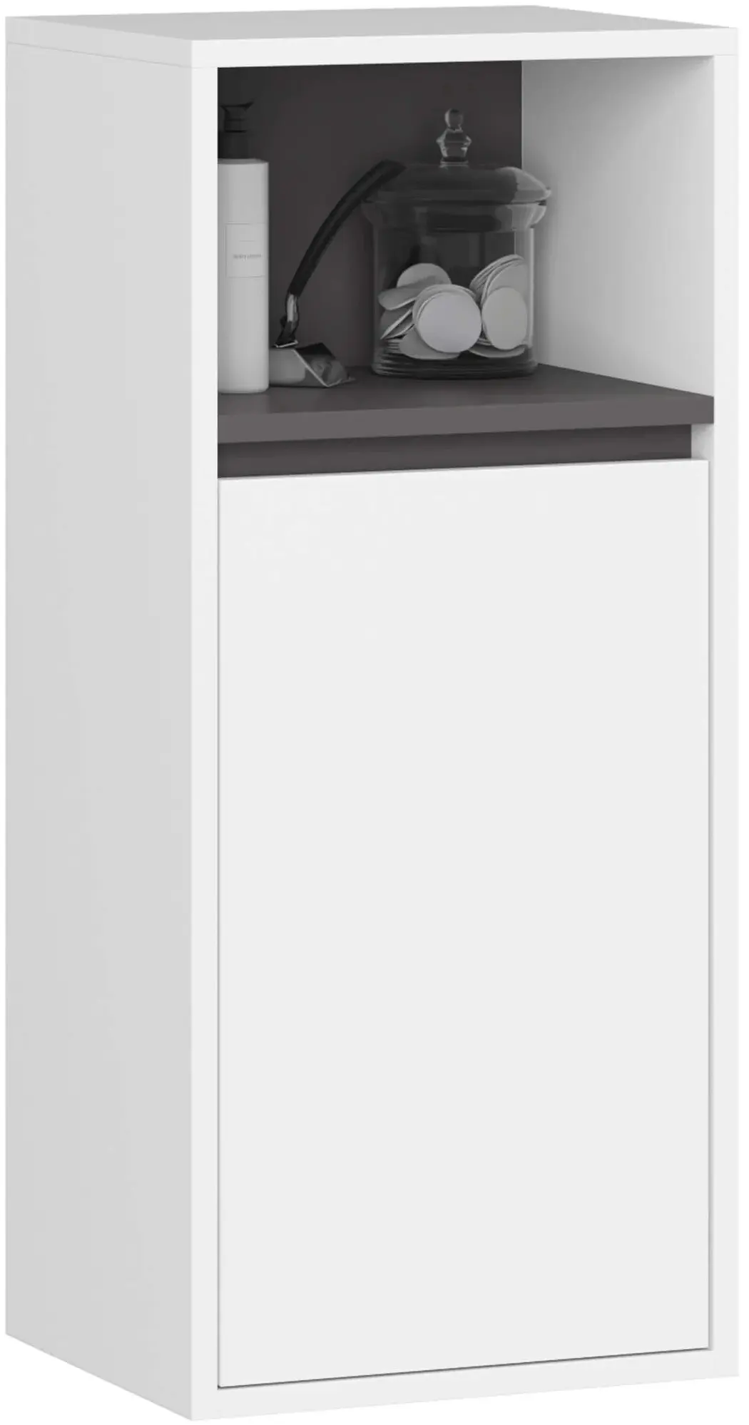 Dulap suspendat Akord Vami W35 1D1W (White/Graphite Grey)