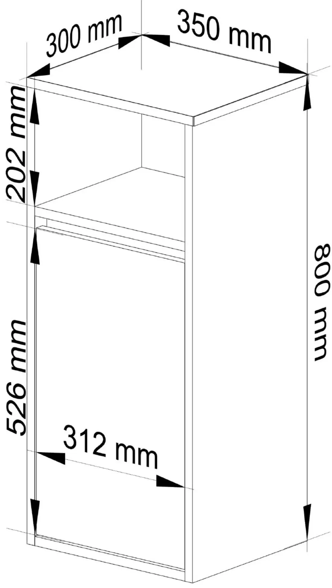 Шкафчик подвесной Akord Vami W35 1D1W (White/Sonoma Oak)