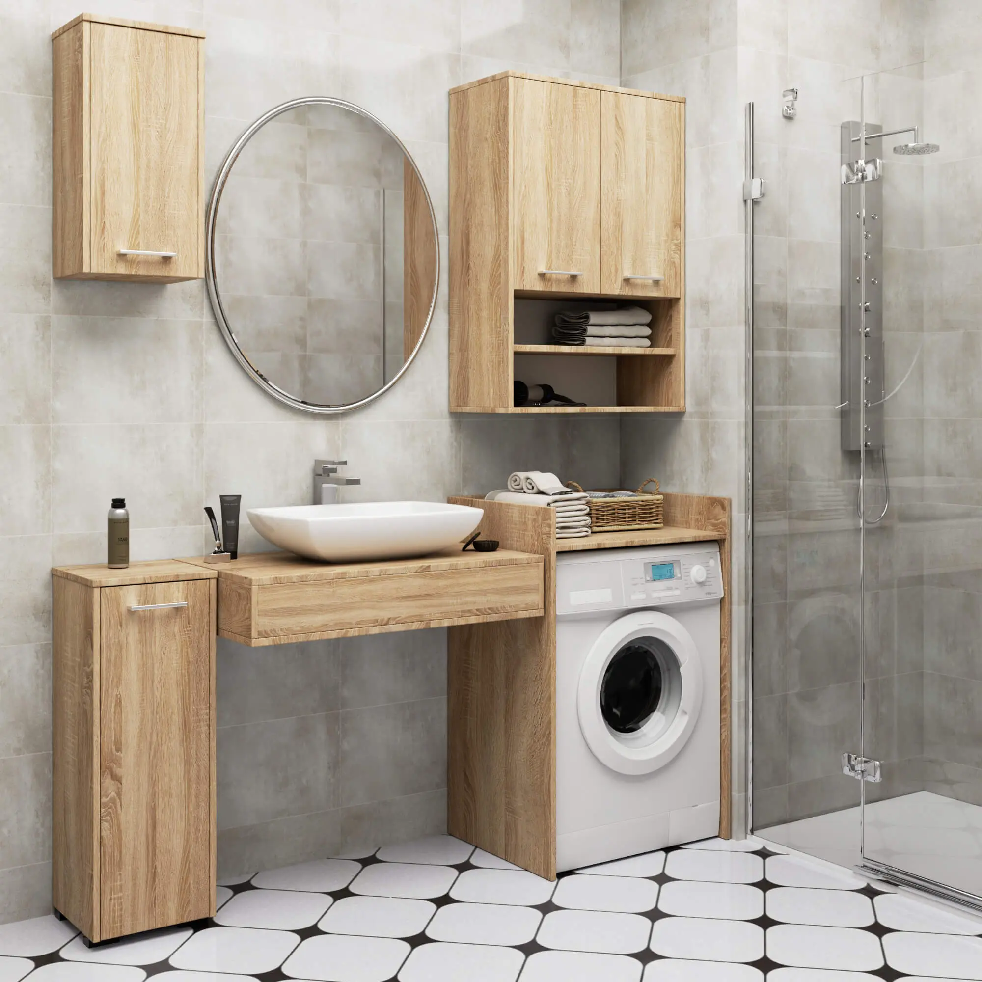 Carcasa masina de spalat Akord Fin 98cm (Sonoma Oak)