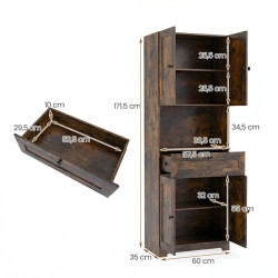 Dulap pentru baie Costway JV13228CF (Brown) Thumb