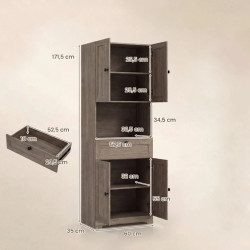 Шкаф для ванной Costway JV13228GR (Grey) Thumb