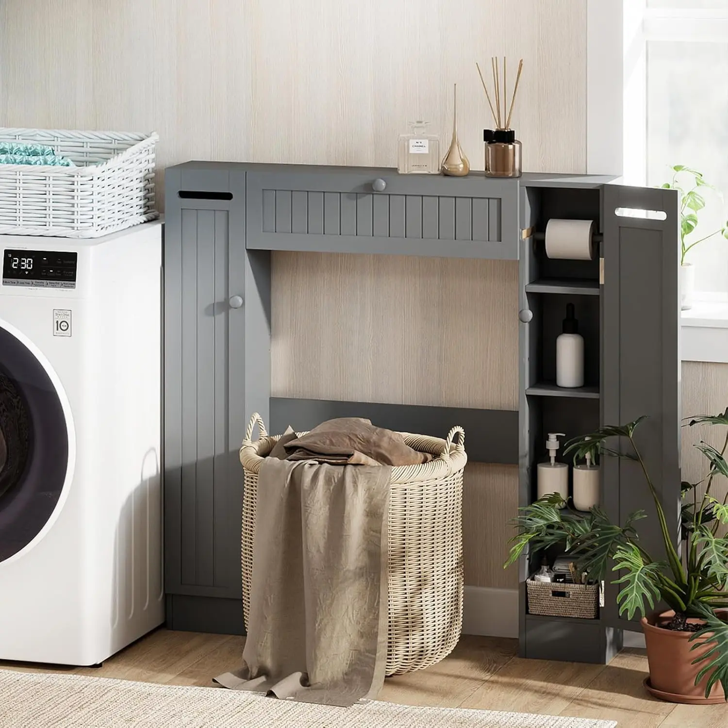 Шкафчик для ванной Costway BA7920GR (Grey) - 4