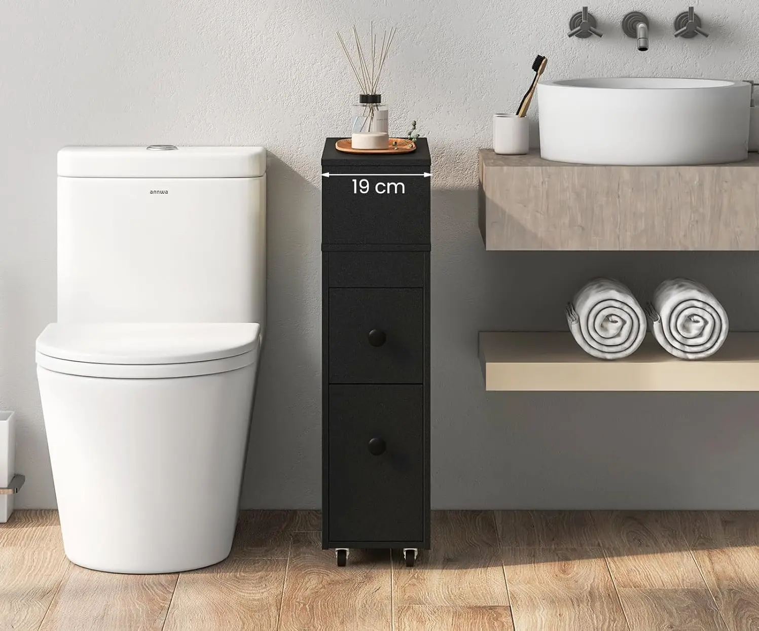 Dulap de baie Costway BA8160DK (Black)