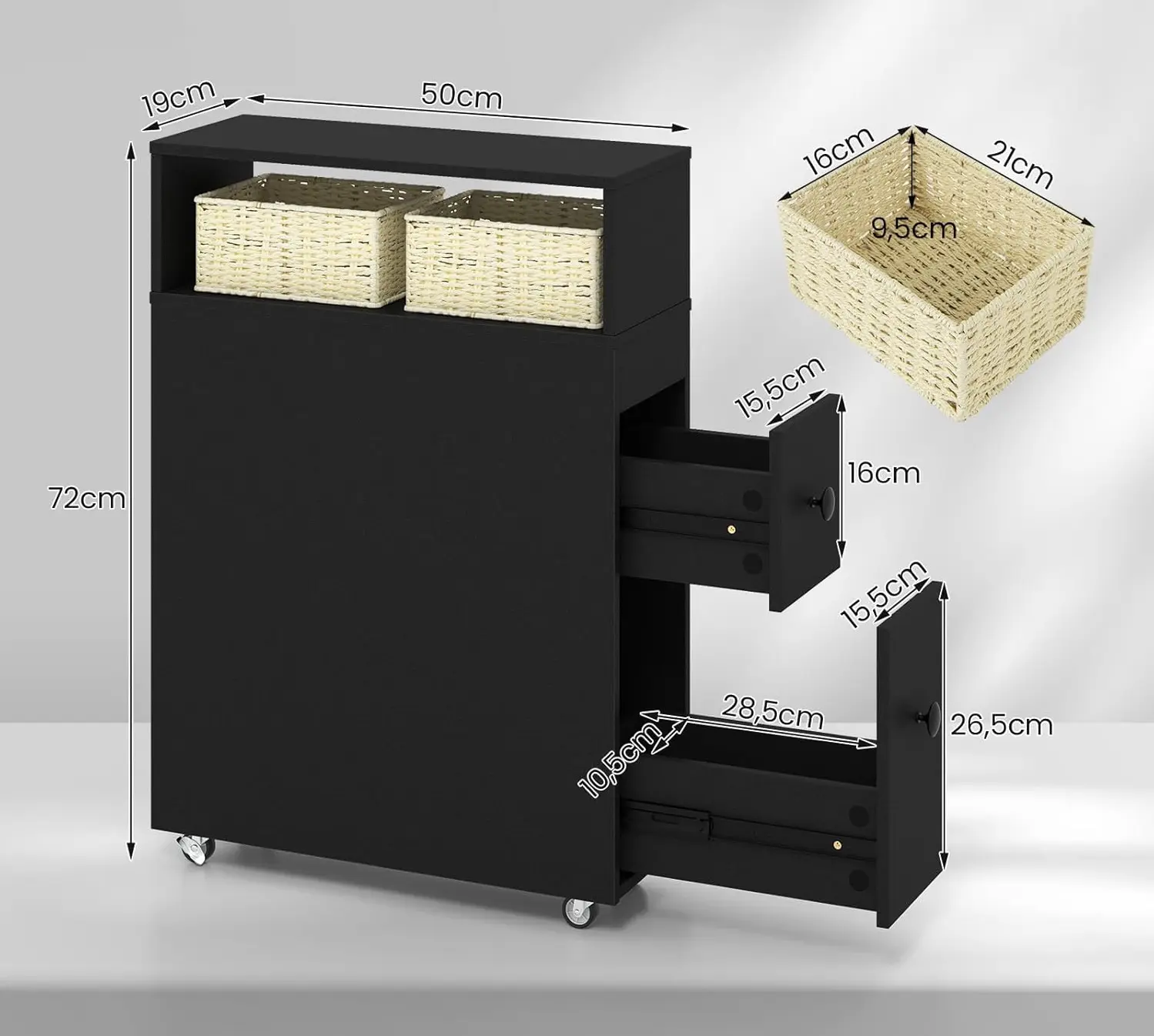 Dulap de baie Costway BA8160DK (Black)