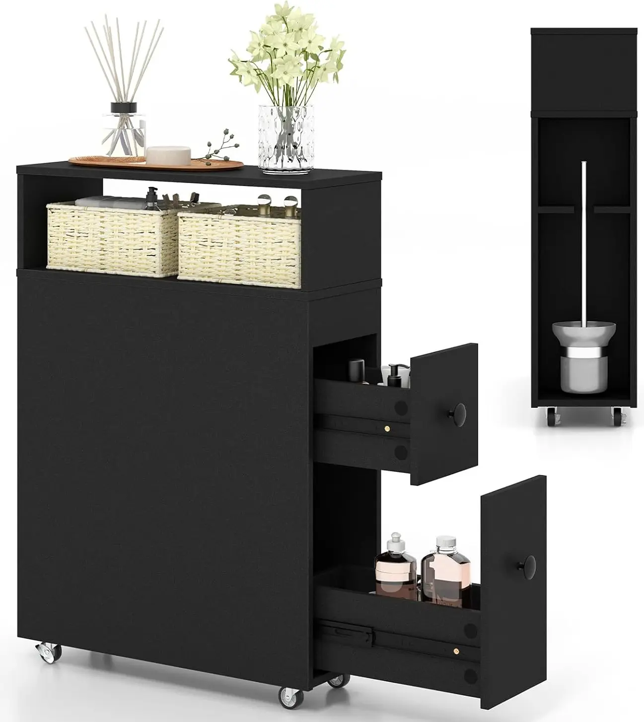 Dulap de baie Costway BA8160DK (Black)