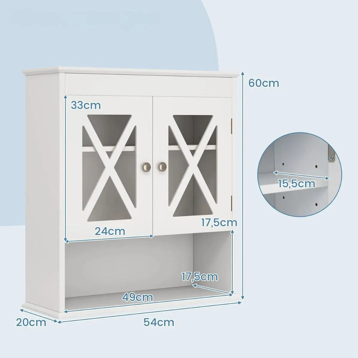 Dulap pentru baie Costway BA8175WH (White) - 3