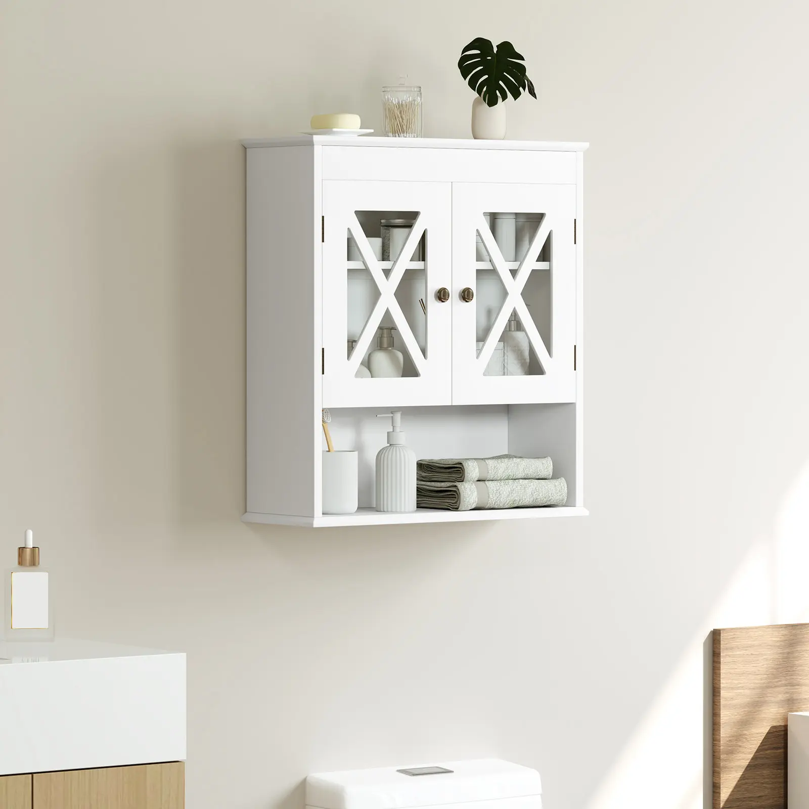Dulap pentru baie Costway BA8175WH (White) - 4