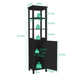 Шкафчик для ванной Costway HW66819DK (Black) Thumb