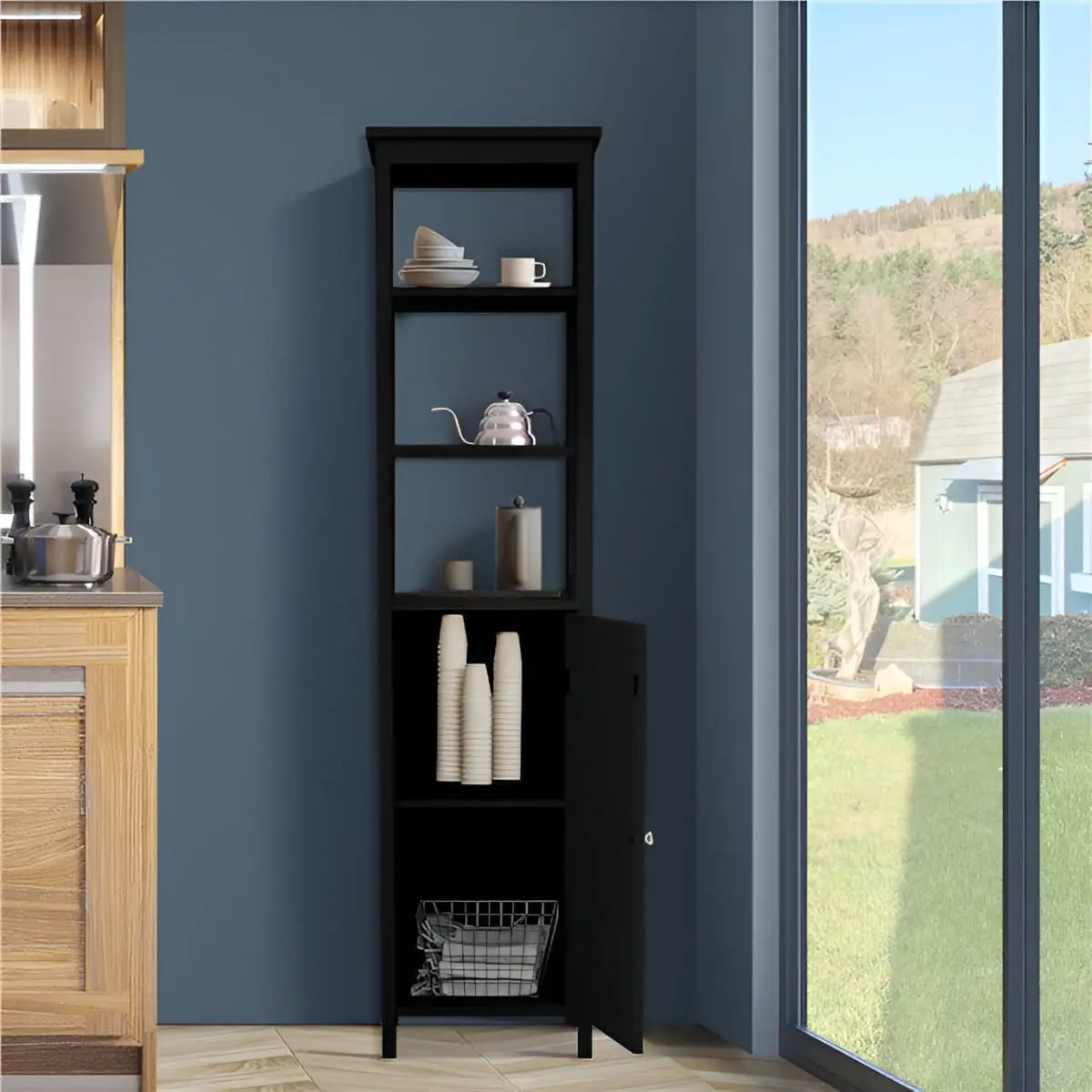 Шкафчик для ванной Costway HW66819DK (Black) - 4