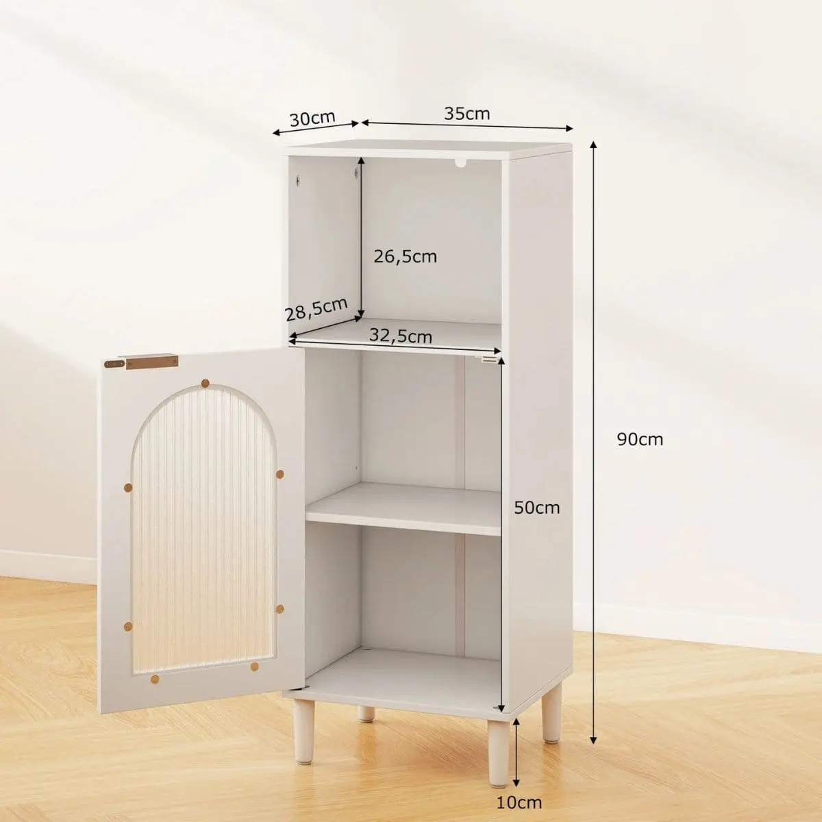 Шкафчик для ванной Costway JV12697WH (White) - 4