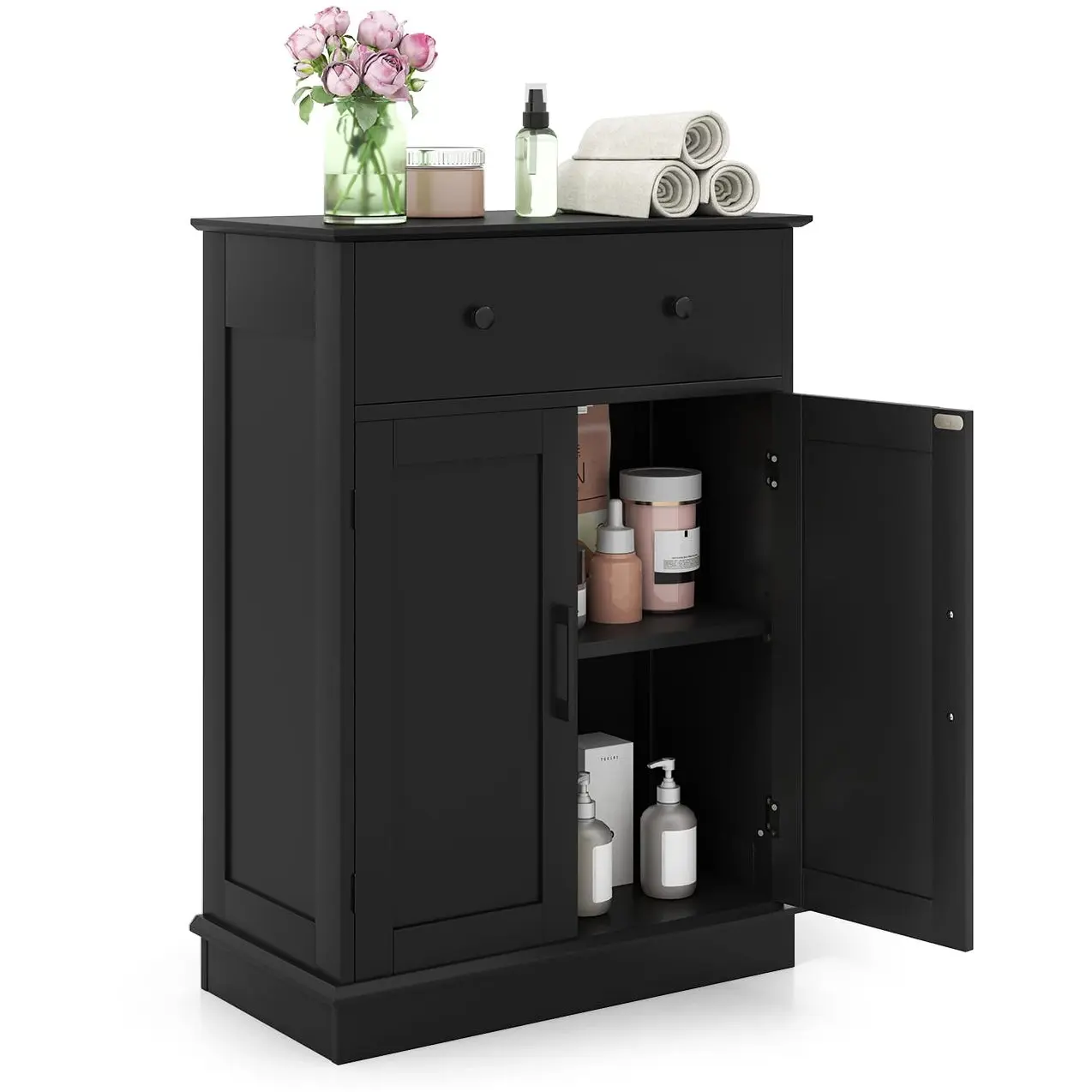 Шкафчик для ванной Costway JV12806DK (Black) - 3