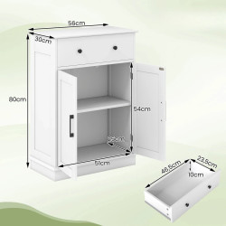 Шкафчик для ванной Costway JV12806WH (White) Thumb