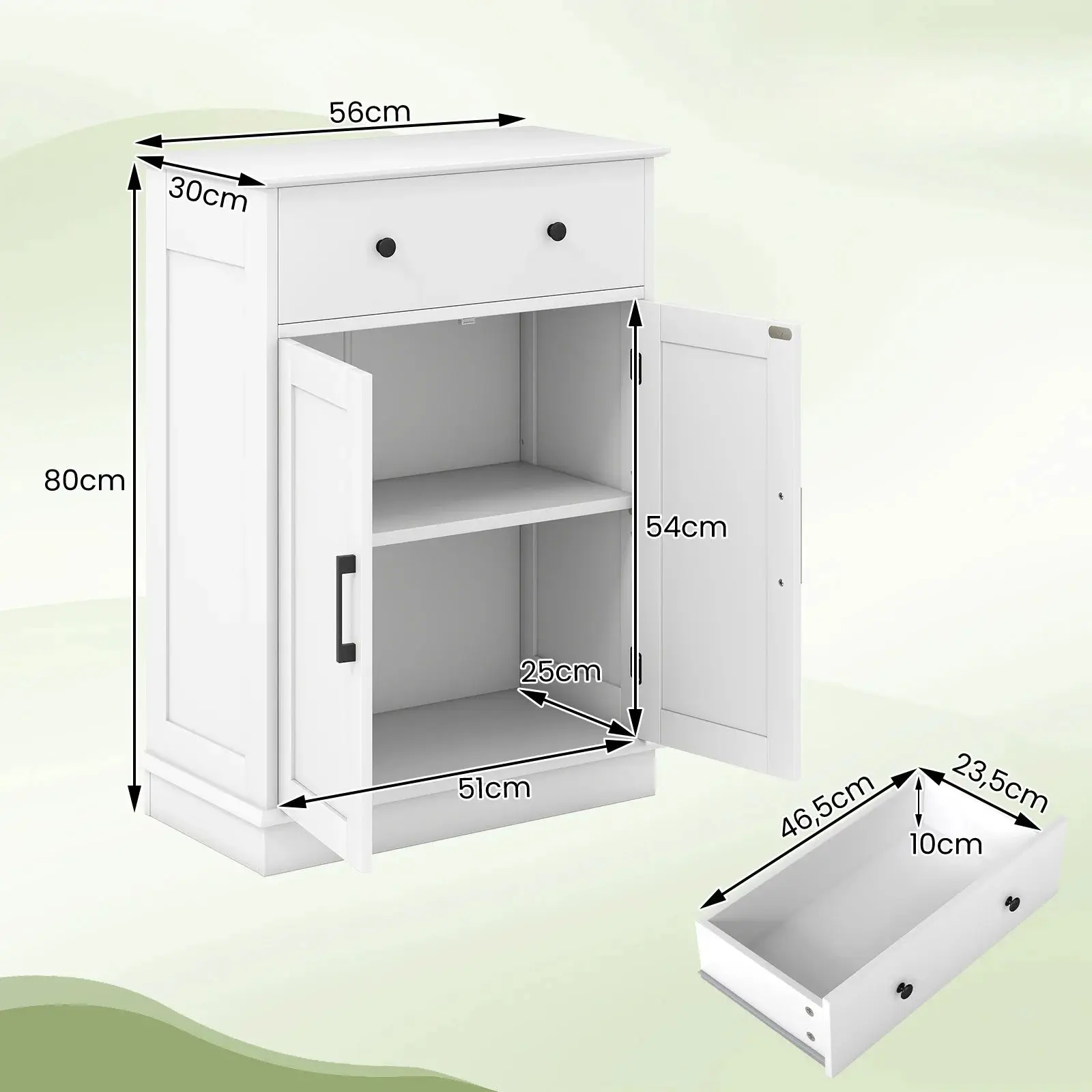 Шкафчик для ванной Costway JV12806WH (White) - 4