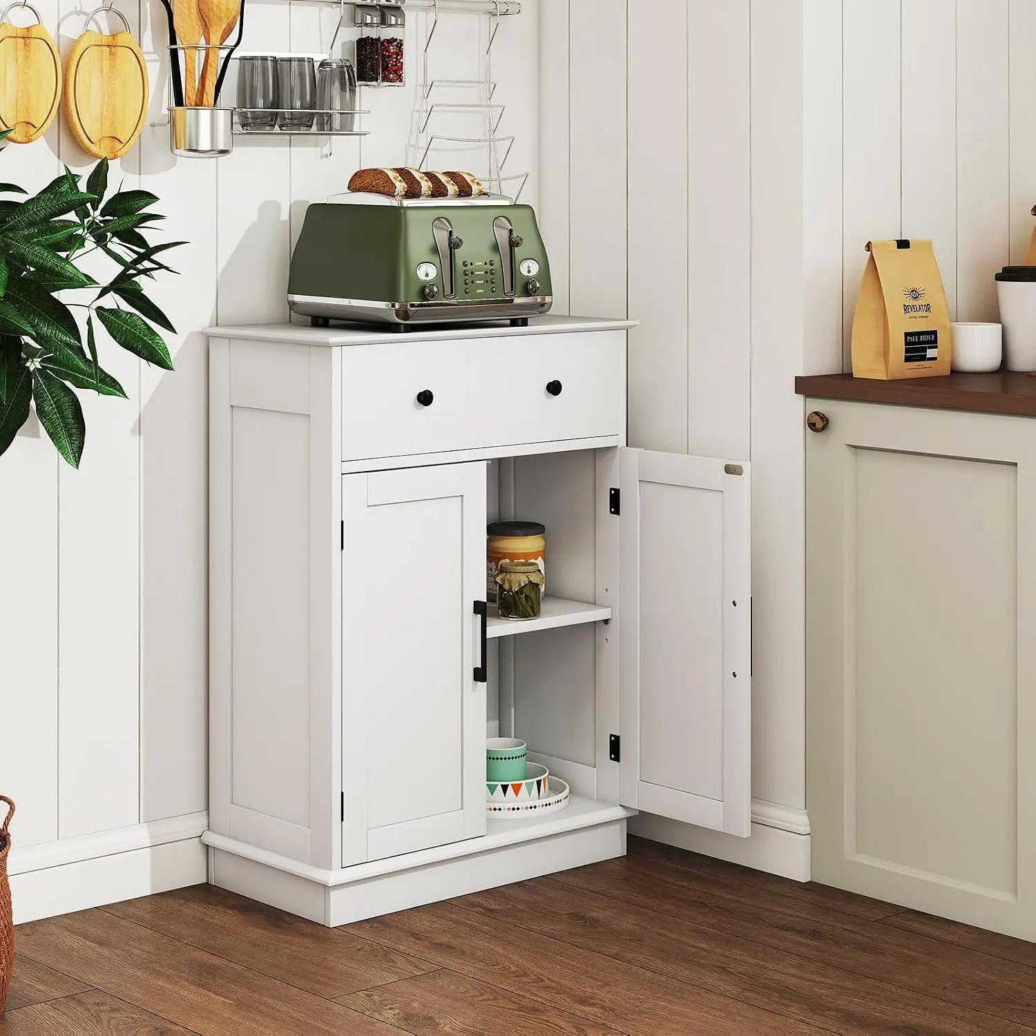 Шкафчик для ванной Costway JV12806WH (White) - 5