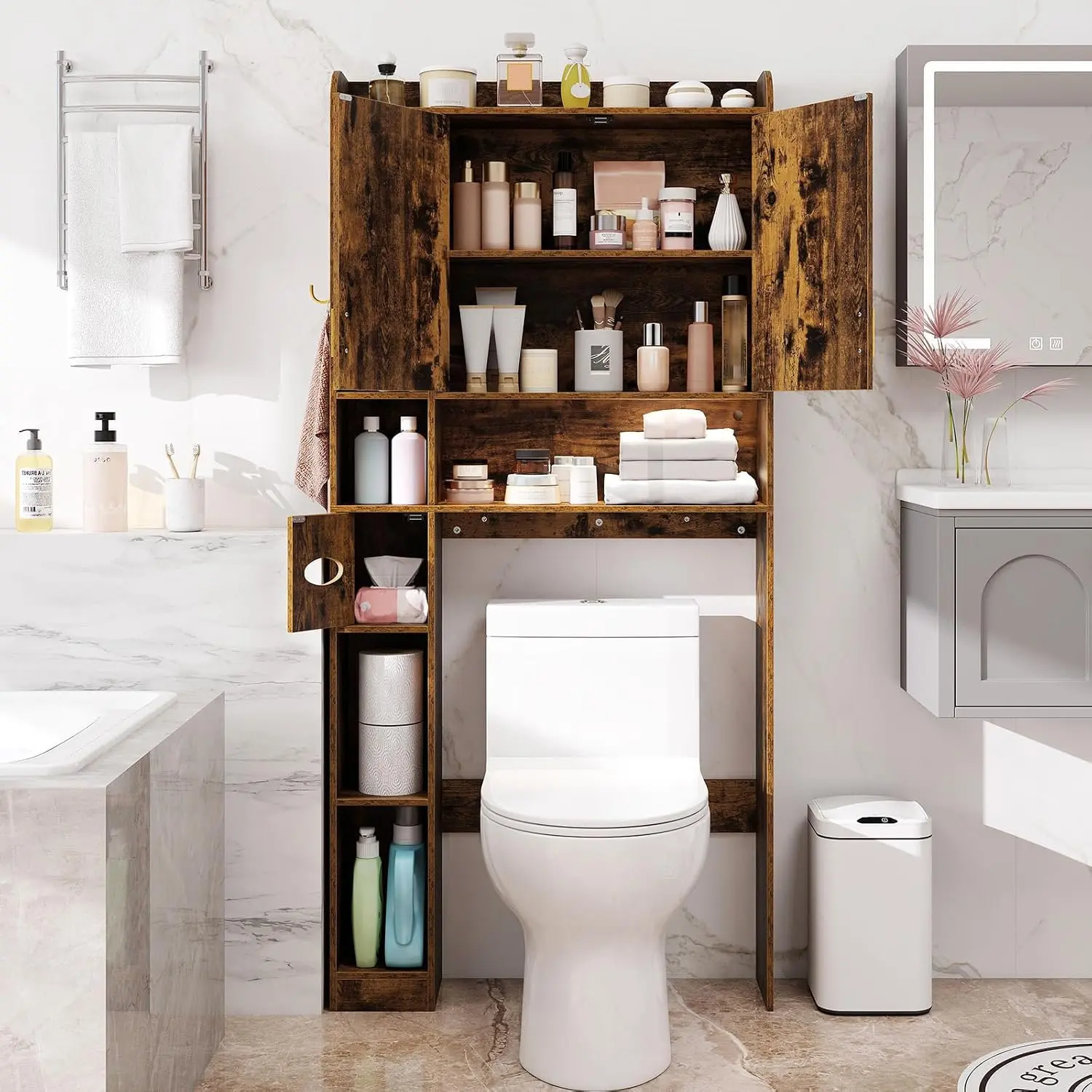 Шкафчик для ванной Costway JV12820CF (Brown) - 5
