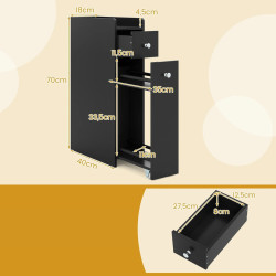 Шкафчик для ванной Costway JV12829DK (Black) Thumb